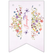 Kleine Bright Wildflowers Waterverf Verjaardag Vlaggetjes (Eerste vlag)