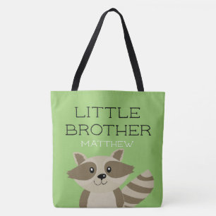 Kleine broeder Raccoon Animal Boys Versibling Gree Tote Bag