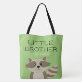 Kleine broeder Raccoon Animal Boys Versibling Gree Tote Bag (Achterkant)