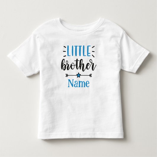 Kleine Broer Persoonlijke Naam Schattig Kinder Shirts (Voorkant)