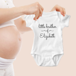 Kleine Broer Zus Schattig Eenvoudig Zwart En Wit Romper
