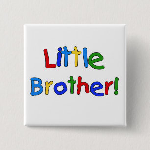 Kleine broerkleden en tekenfilets vierkante button 5,1 cm