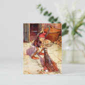 Kleine Brownie die huiswerk doet Briefkaart (Staand voorkant)