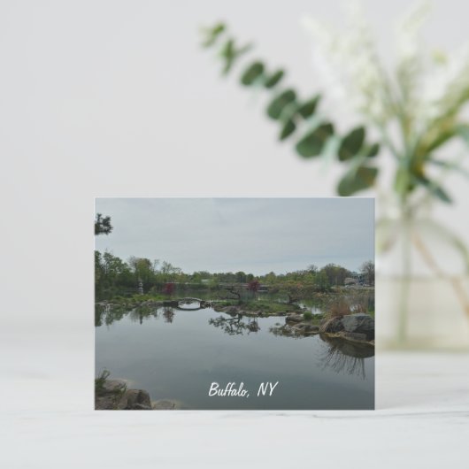 Kleine brug over water briefkaart (Staand voorkant)