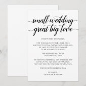 Kleine Bruiloft Geweldige Grote Liefde Downsize Wi Aankondiging (Voorkant / Achterkant)