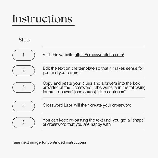 Kleine bruiloft kruiswoordpuzzel Kaart