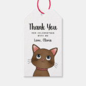 Kleine bruine kat bedankt Gift Tag Cadeaulabel (Voorkant)