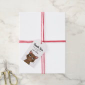 Kleine bruine kat bedankt Gift Tag Cadeaulabel (Met Touw)
