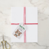 Kleine bruine kat bedankt voor het komen Cadeaubij Cadeaulabel (Met Touw)