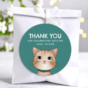 Kleine bruine kitten dank je ronde sticker