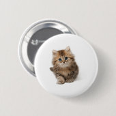Kleine bruine kitten ronde button 5,7 cm (Voorkant /achterkant)