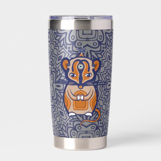 Kleine Bruine Muis Geïsoleerde Drinkbeker (Voorkant)