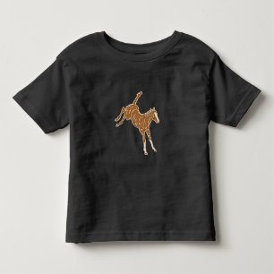 Kleine bruine paard - op zalmroze. kinder shirts