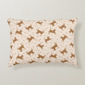 Kleine bruine paarden - op zalmroze. accent kussen (Voorkant)