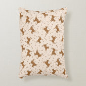 Kleine bruine paarden - op zalmroze. accent kussen (Voorkant(Verticaal))