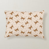 Kleine bruine paarden - op zalmroze. accent kussen (Achterkant)