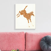 Kleine bruine paarden - op zalmroze. canvas afdruk (Insitu (Woonkamer))