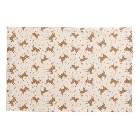 Kleine bruine paarden - op zalmroze. kussensloop (Achterkant)