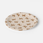 Kleine bruine paarden - op zalmroze. papieren bordje (Gekanteld)