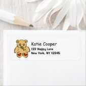 Kleine bruine Teddy Bear Stuffy Etiket (Insitu)