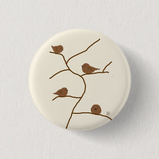 Kleine bruine vogels. 茶色の小鳥達。 ronde button 3,2 cm