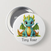 Kleine Brul Fantasy Draak Baby Knop Ronde Button 7,6 Cm (Voorkant /achterkant)