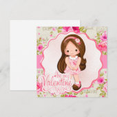 Kleine Brunette zijn mijn Valentijn Kaart (Voorkant / Achterkant)