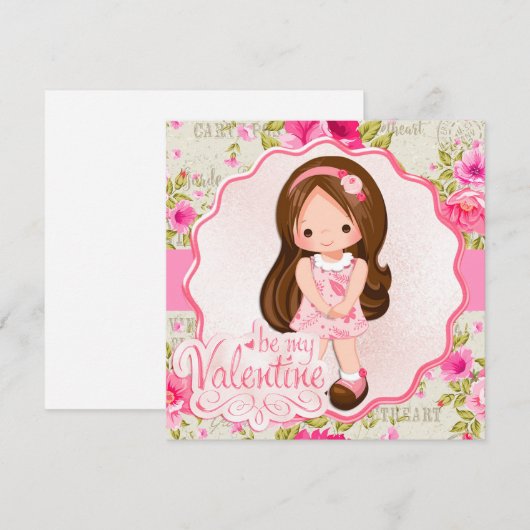 Kleine Brunette zijn mijn Valentijn Kaart (Voorkant / Achterkant)