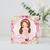 Kleine Brunette zijn mijn Valentijn Kaart (Staand voorkant)