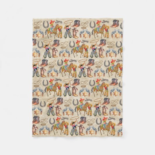 Kleine Buckaroo Cowboy Cozy Fleece Deken (Voorkant)