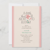 Kleine Bud Bloemen Hand Lettering Baby shower Kaart (Voorkant)