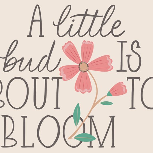 Kleine Bud Bloemen Hand Lettering Baby shower Kaart