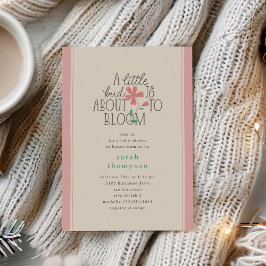 Kleine Bud Bloemen Hand Lettering Baby shower Kaart