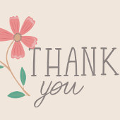 Kleine Bud Bloemen Hand Lettering Dank u Bedankkaart
