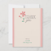 Kleine Bud Bloemen Hand Lettering Dank u Bedankkaart (Voorkant)