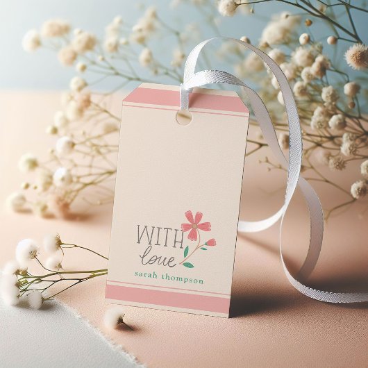 Kleine Bud Bloemen Handbelettering Cadeaulabel