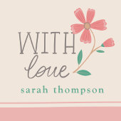 Kleine Bud Bloemen Handbelettering Cadeaulabel