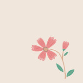 Kleine Bud Bloemen Handbelettering Servet