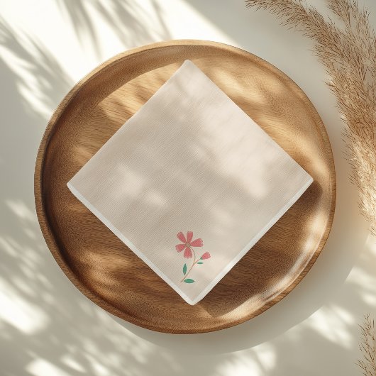 Kleine Bud Bloemen Handbelettering Servet