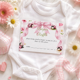 Kleine Bug Girl Baby Shower Luier Raffle Informatiekaartje