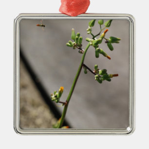 Kleine Bug, kleine bloem Metalen Ornament