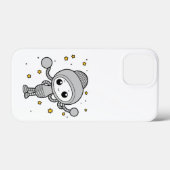 Kleine buitenaardse glimlachende cartoon illustrat Case-Mate iPhone case (Achterkant (horizontaal))