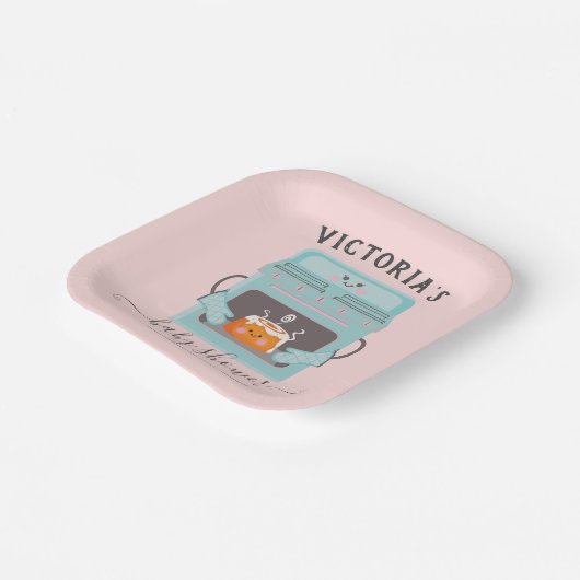 Kleine Bun in de Ovenjongen of meisje baby shower Papieren Bordje (Gebogen)