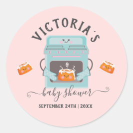 Kleine Bun in het Oven Baby shower Ronde Sticker
