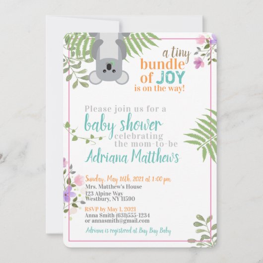 Kleine bundel Joy Forest Floral Baby shower Kaart (Voorkant)
