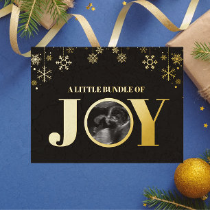Kleine bundel Joy Ultrasound Afbeelding met kerstm Folie Uitnodiging Briefkaart