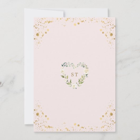 Kleine bundel Joy White Gold Floral Baby shower Kaart (Achterkant)