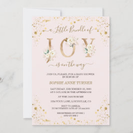 Kleine bundel Joy White Gold Floral Baby shower Kaart