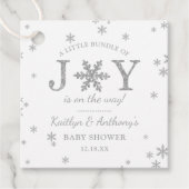 Kleine bundel met vrolijk kerstBaby shower Bedankjes Labels (Voorkant)