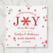 Kleine bundel met vrolijk kerstBaby shower Bedankjes Labels (Voorkant)